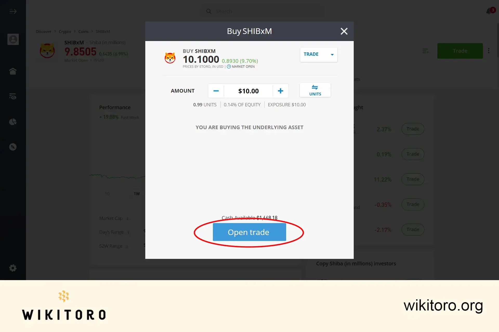 Utfører Shiba Inu-handel på eToro