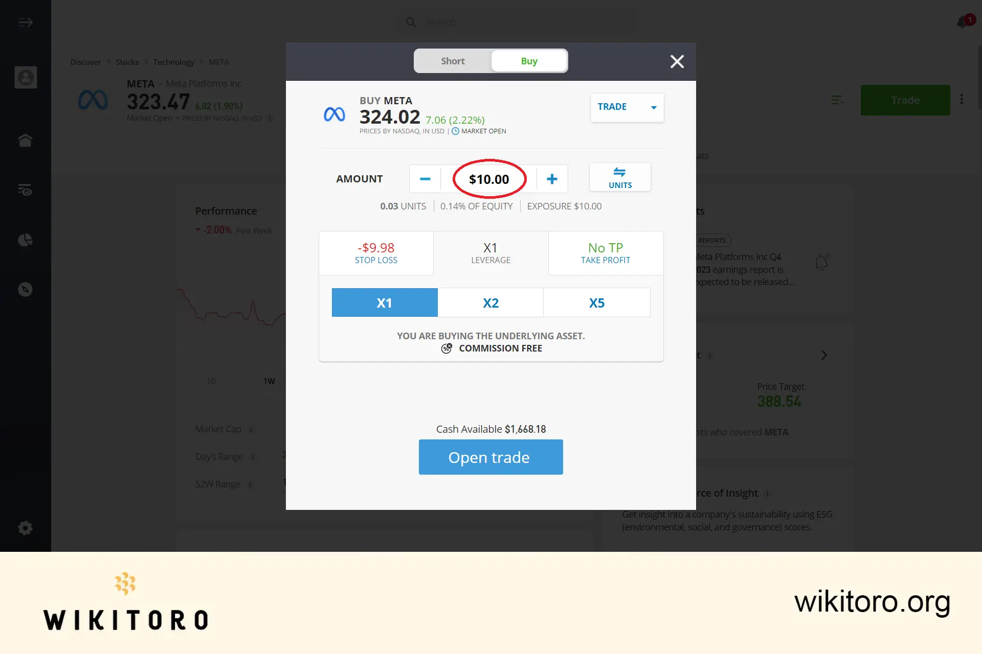 Kjøpe meta-aksjer på eToro