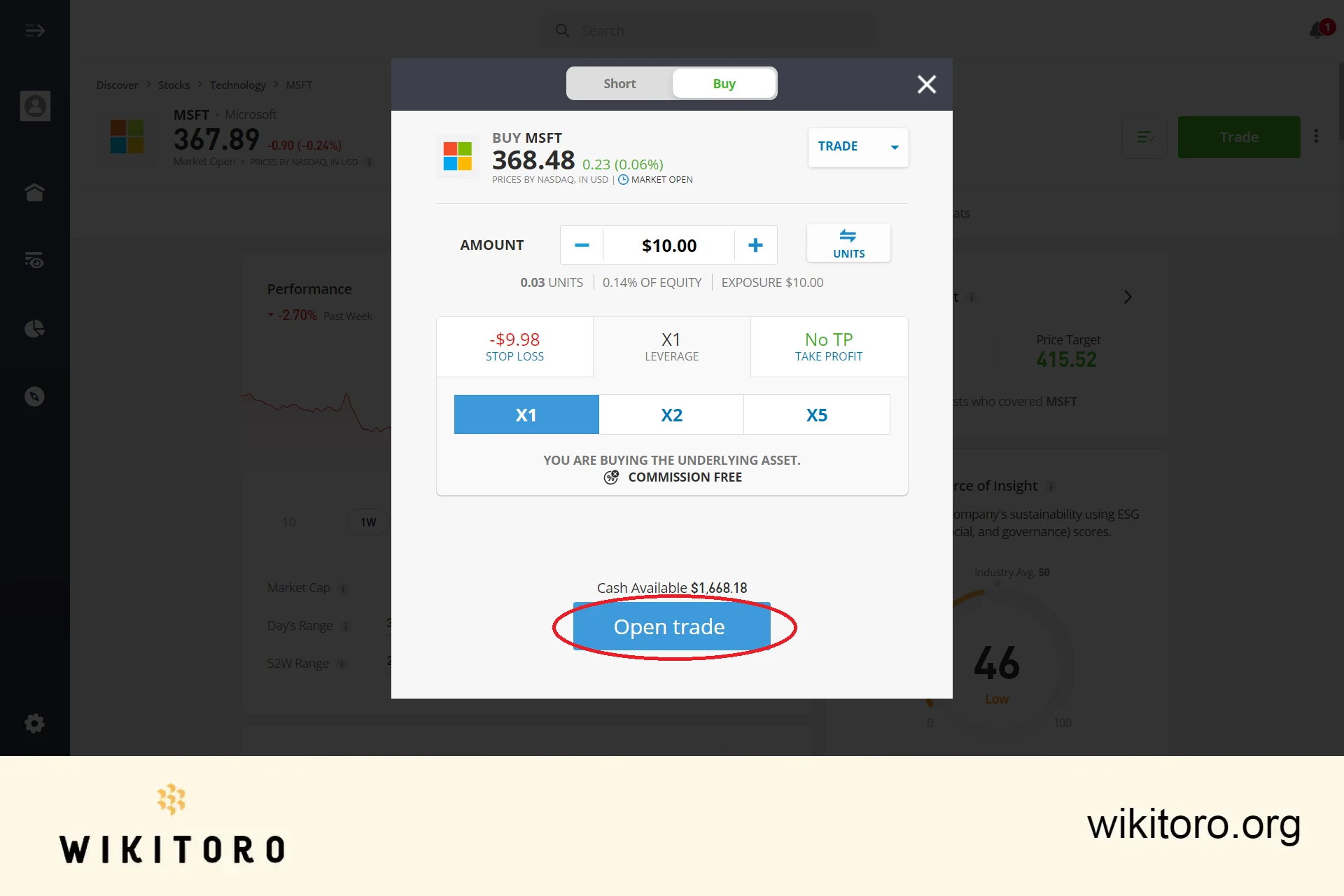 Utfører eToro Microsoft-aksjehandel