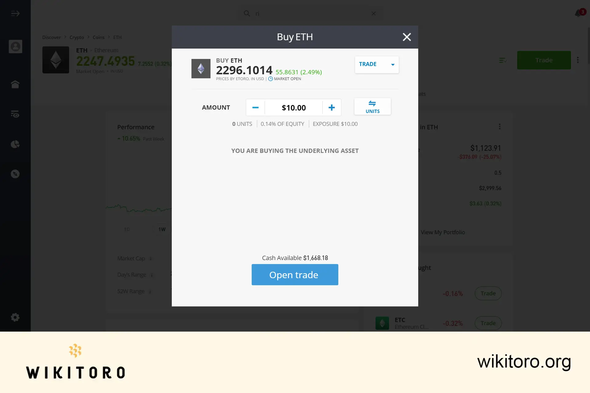Kjøpe Ethereum på eToro